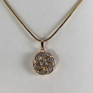18k Gold Filled Cubic Zirconia Sun Burst Necklace